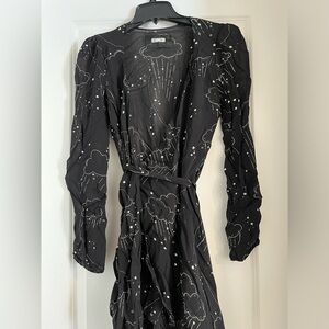 Reformation Cloud Print Mini Wrap Dress